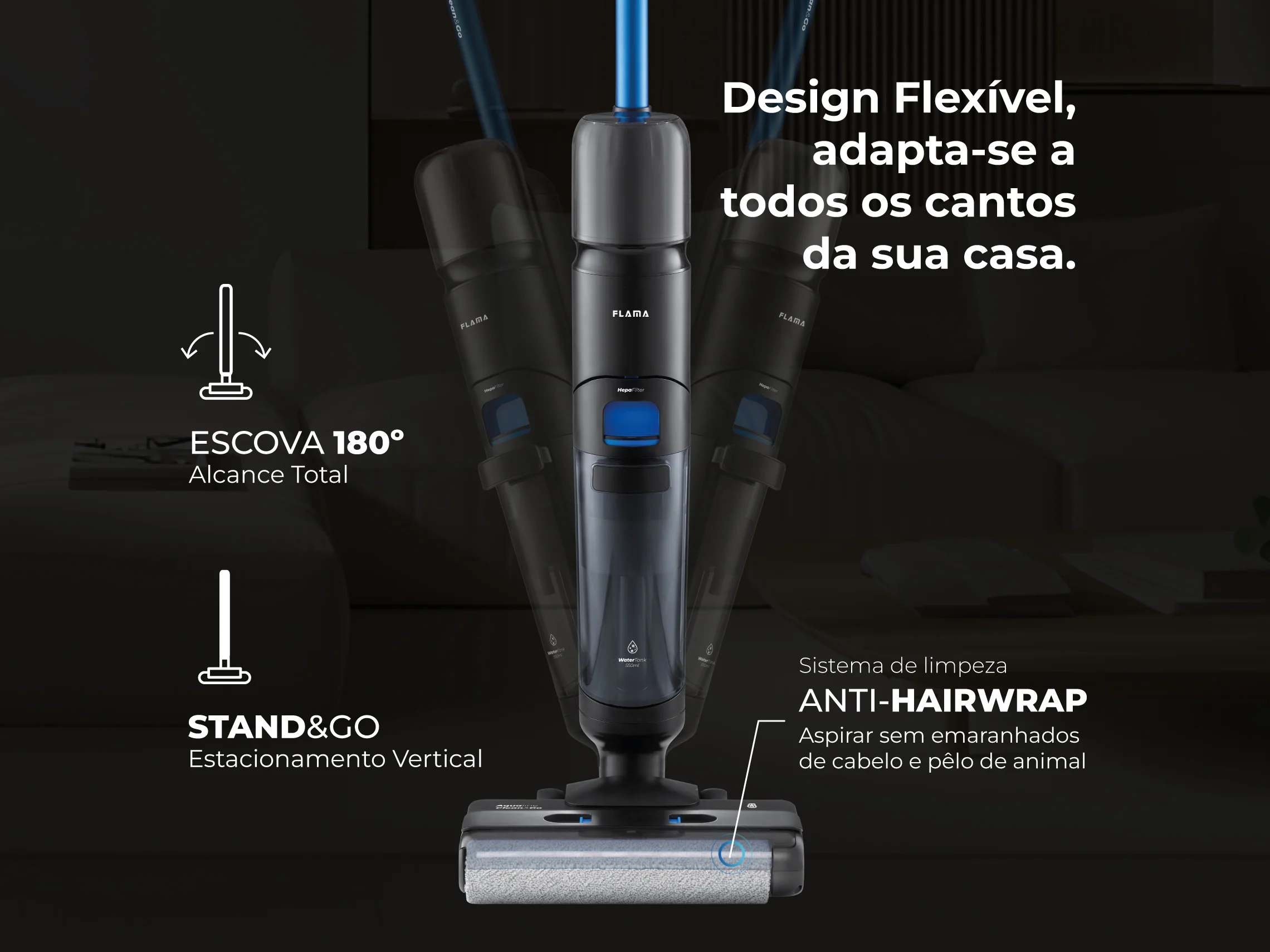 Aspirador Vertical Aqualine Clean&Go 1691FL - Image 6