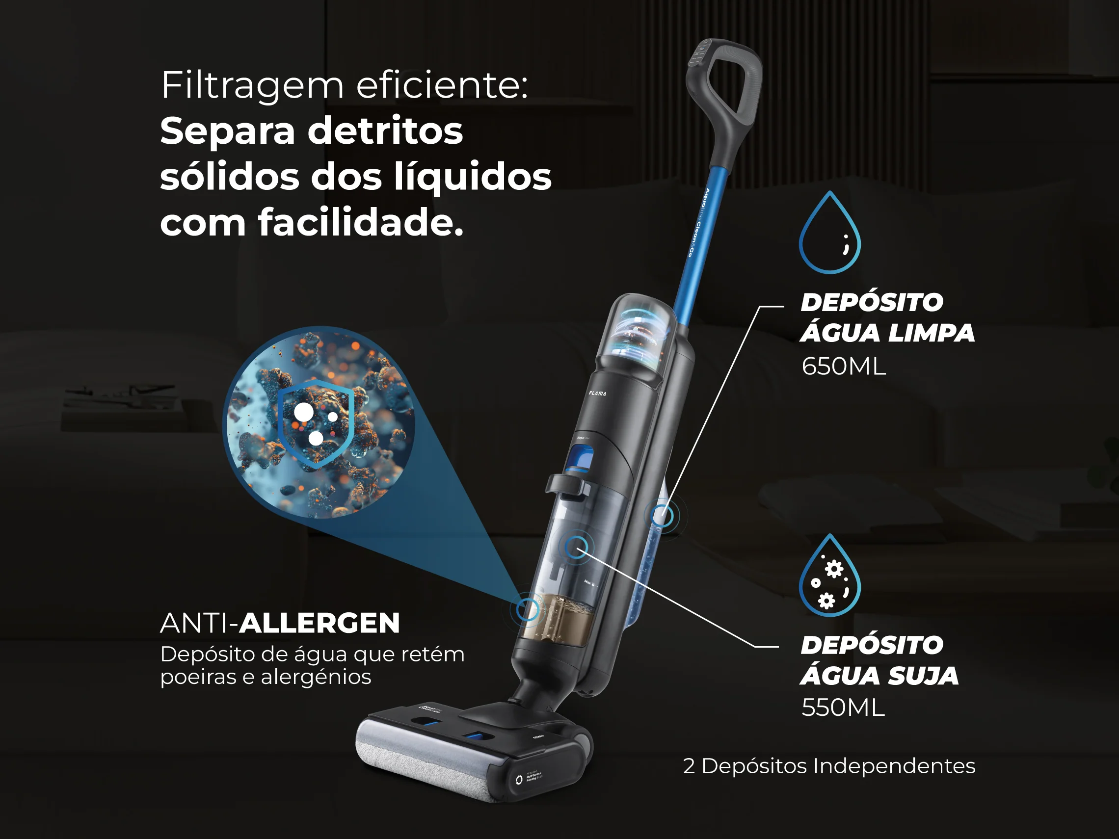 Aspirador Vertical Aqualine Clean&Go 1691FL - Image 7