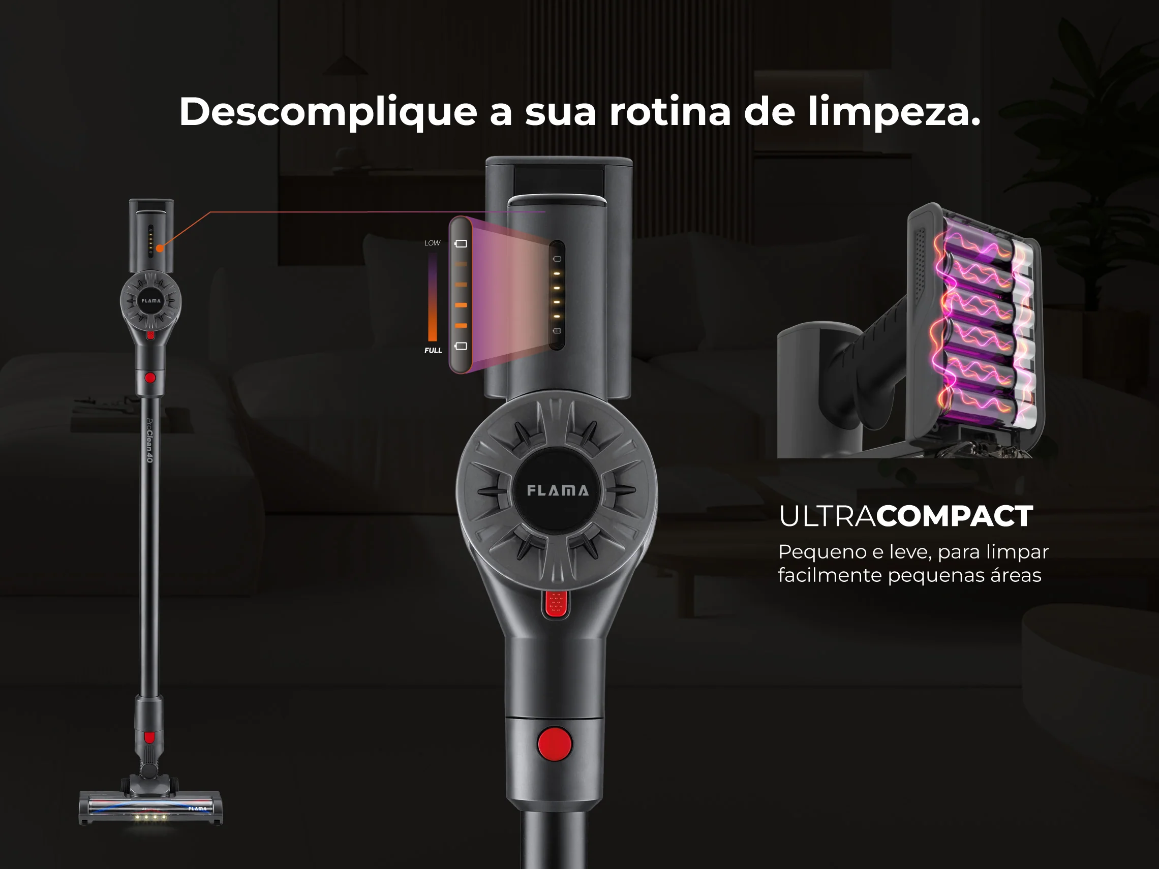 Aspirador Vertical ProClean 40 Sem Fios 1644FL - Image 5