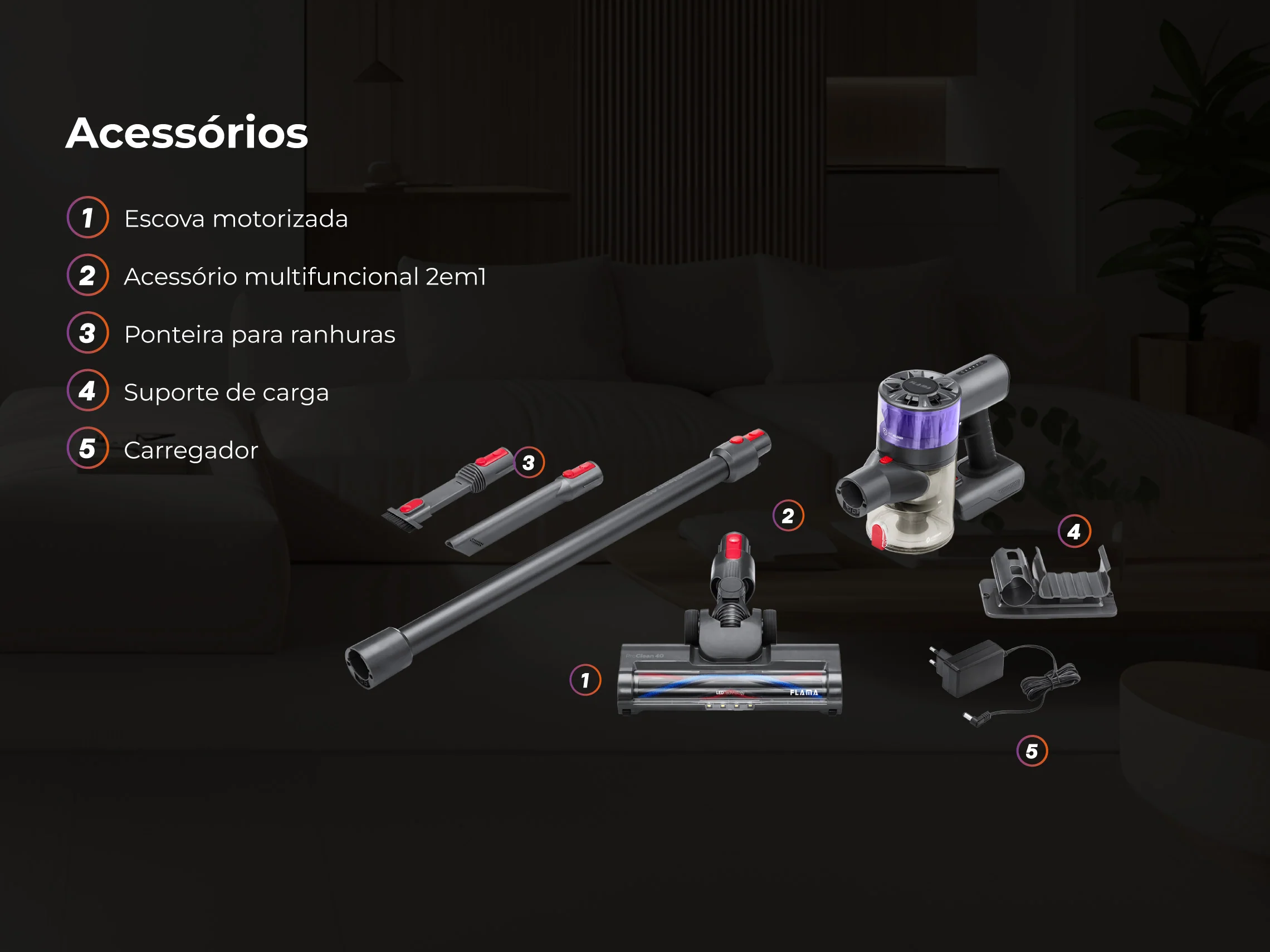 Aspirador Vertical ProClean 40 Sem Fios 1644FL - Image 6