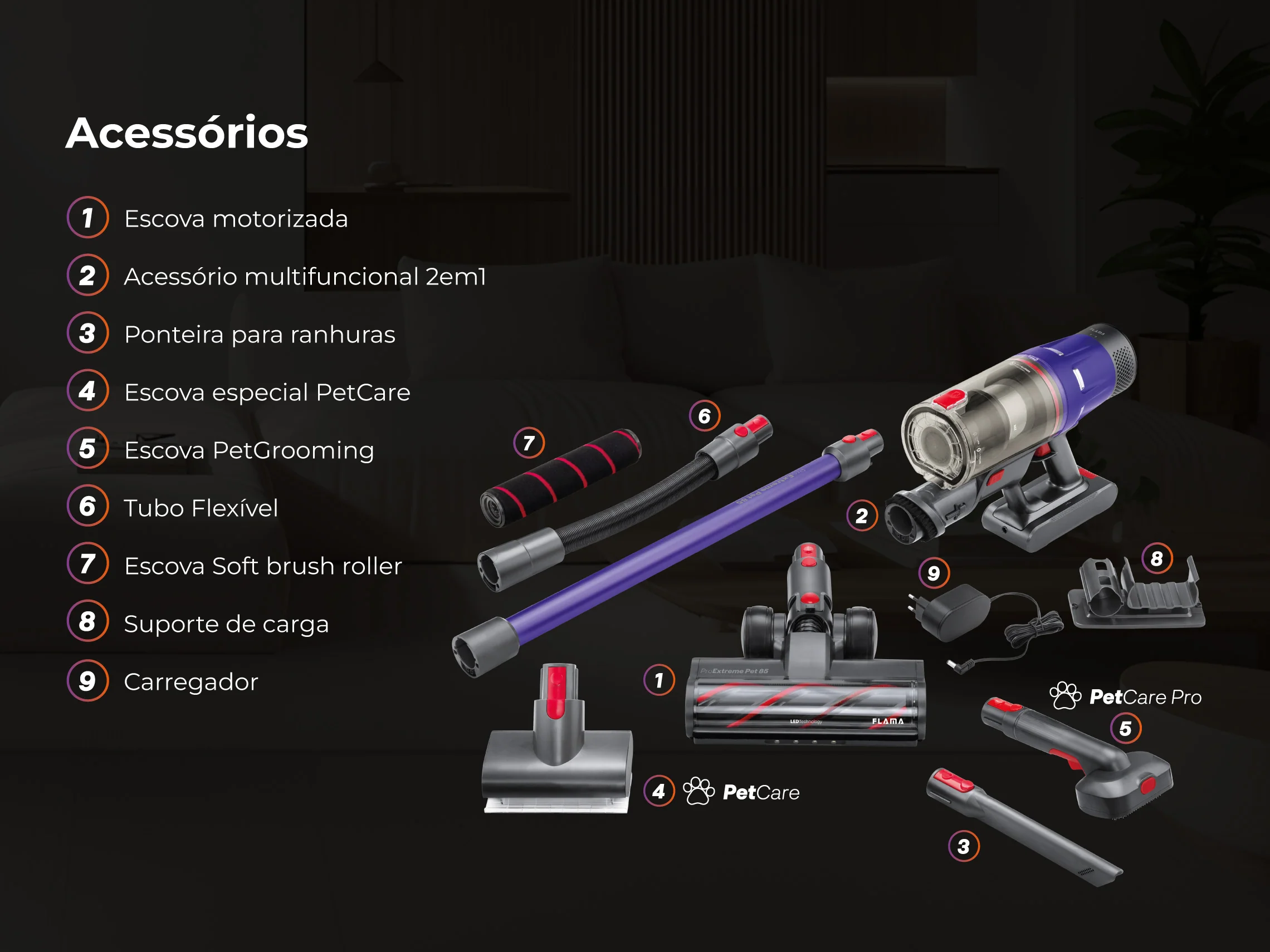 Aspirador Vertical ProExtreme Pet 85 Sem Fios 1648FL - Image 7