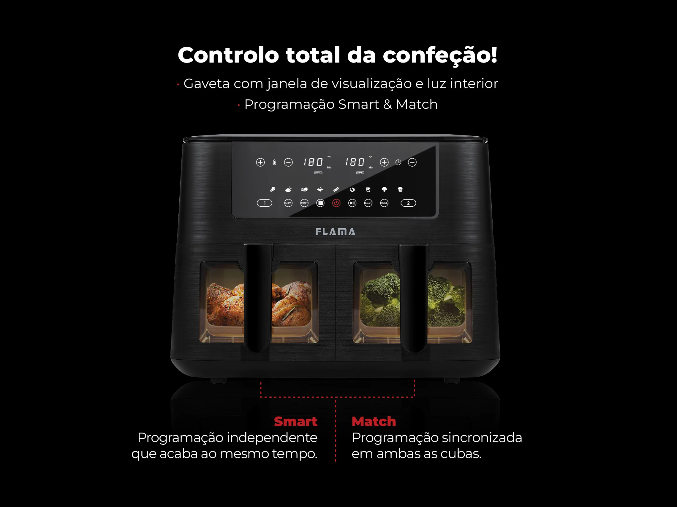 Fritadeira Sem Óleo Air Fryer 2 Gavetas 8L 698FL - Image 3