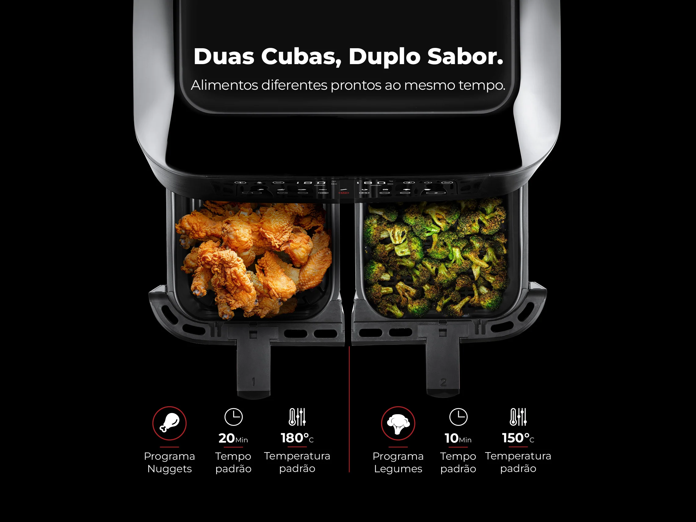 Fritadeira Sem Óleo Air Fryer 2 Gavetas 8L 698FL - Image 4