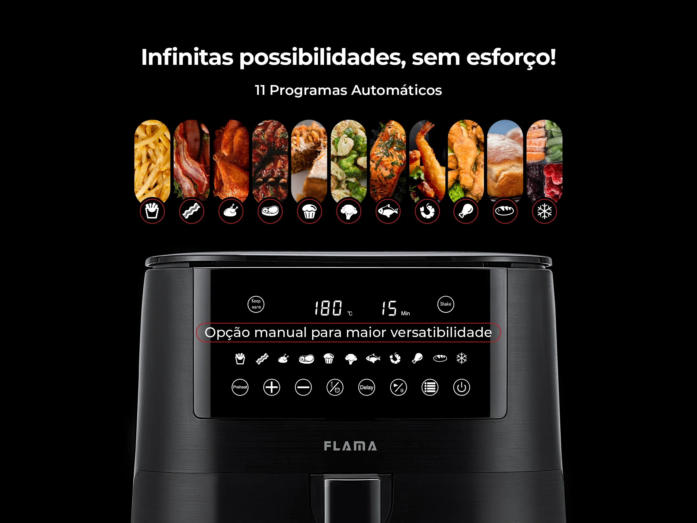 Fritadeira Sem Óleo Air Fryer 7L Preta 682FL - Image 3