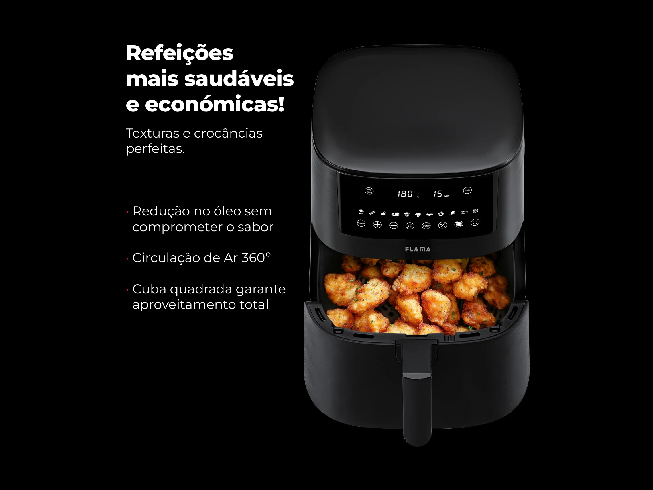 Fritadeira Sem Óleo Air Fryer 7L Preta 682FL - Image 5