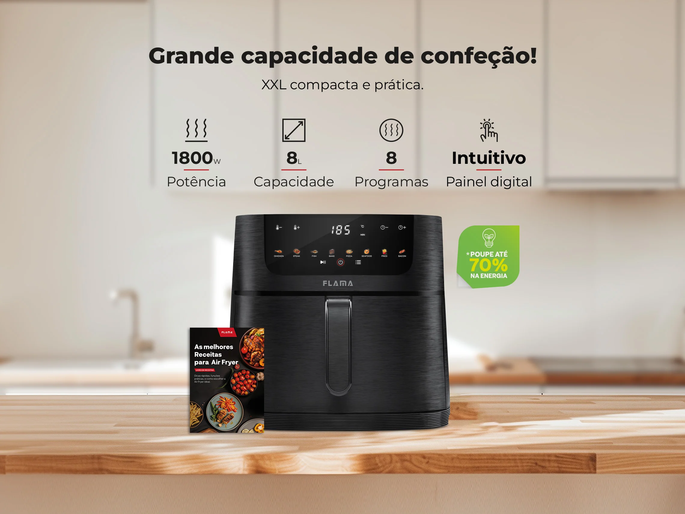 Fritadeira Sem Óleo Air Fryer 8L 648FL - Image 2
