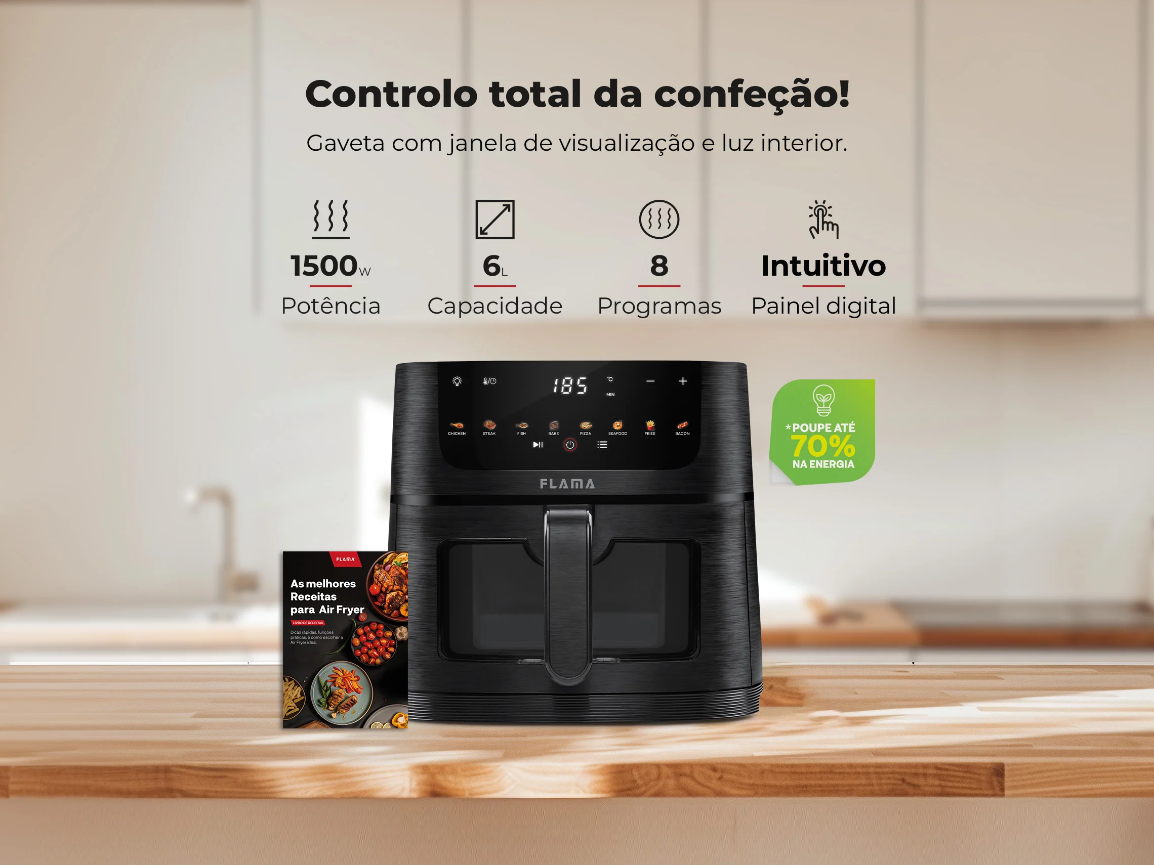 Fritadeira Sem Óleo Air Fryer C/ Janela 6L 644FL - Image 2