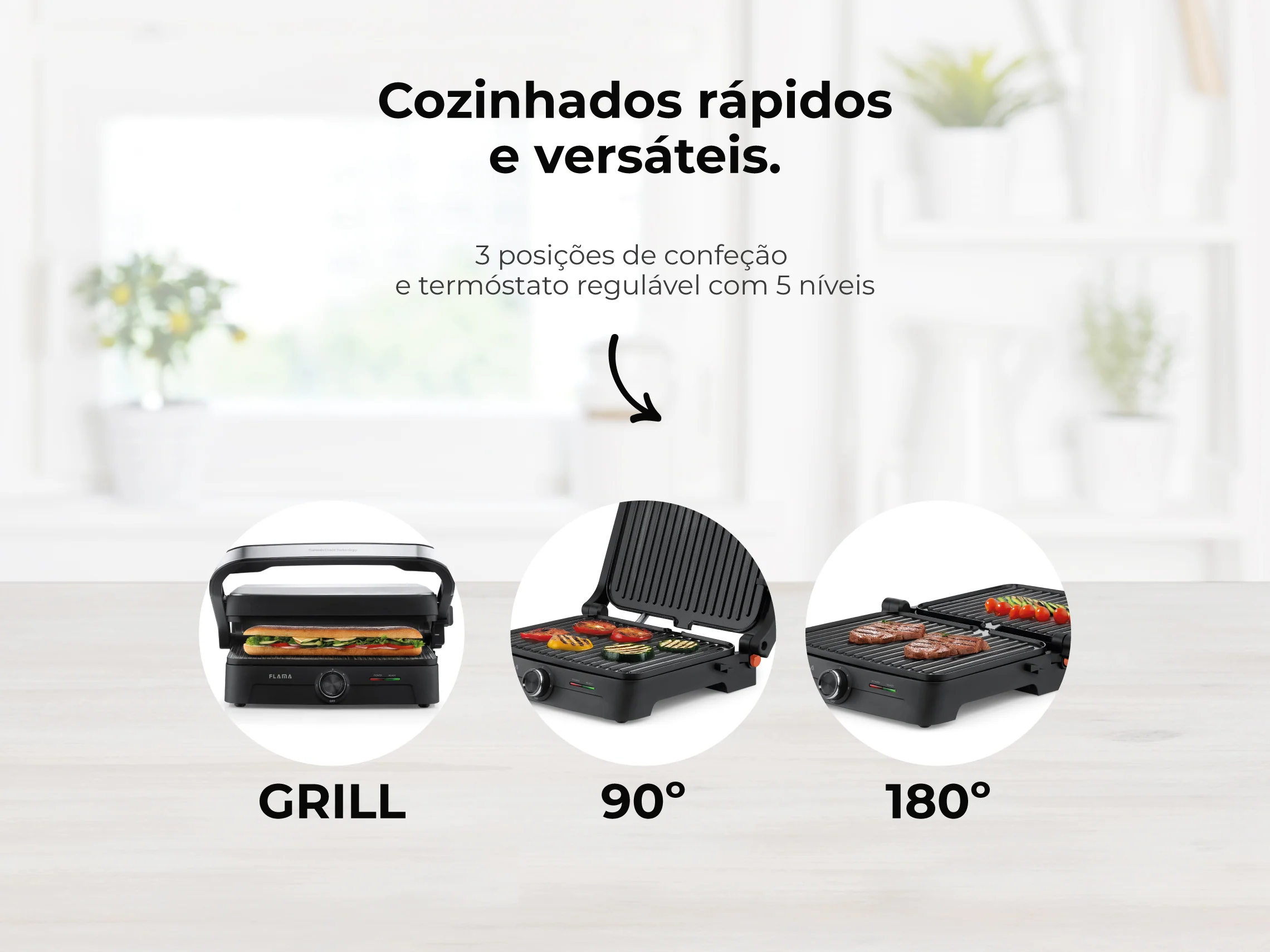 Grelhador Elétrico de Placas Inox HEATPRO 2000W 4522FL - Image 3