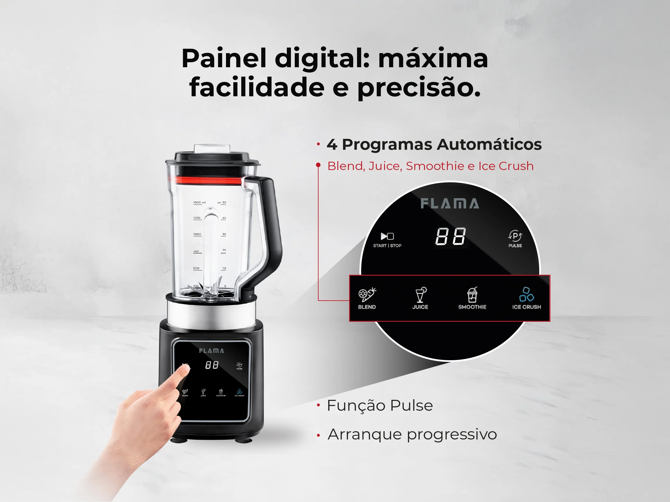 Liquidificadora Digital 1500W Com Copo Tritan 2253FL - Image 3