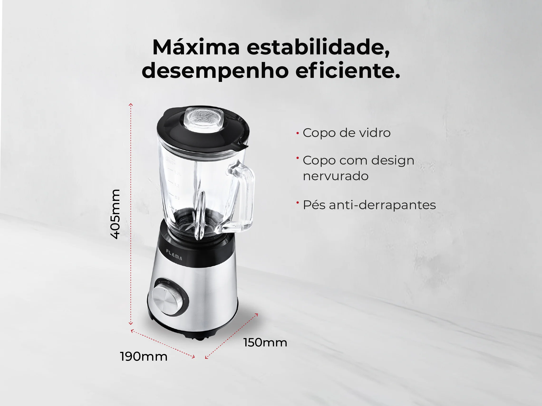 Liquidificadora Inox 1300W Com Copo de Vidro 2237FL - Image 3