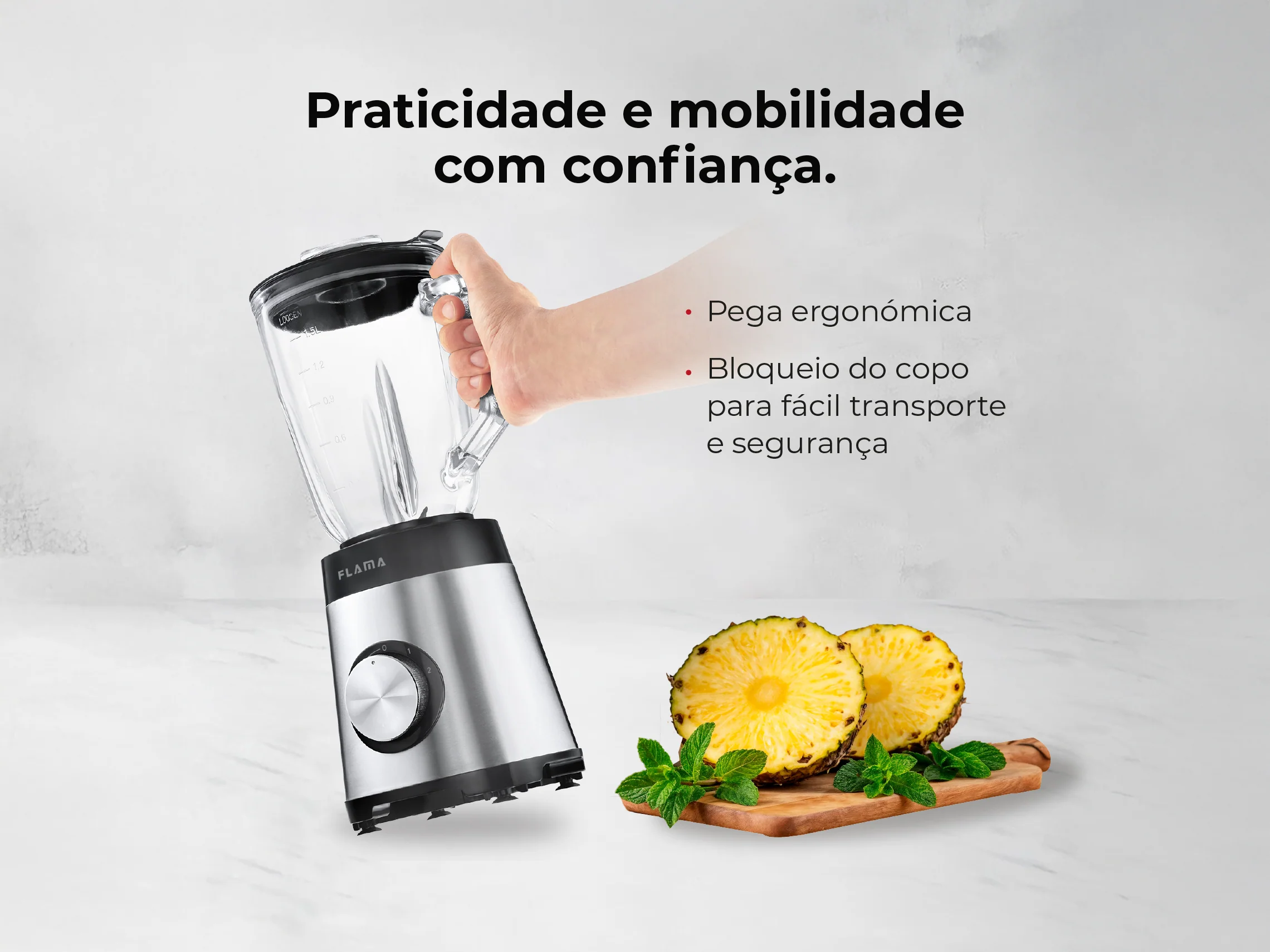 Liquidificadora Inox 1300W Com Copo de Vidro 2237FL - Image 5