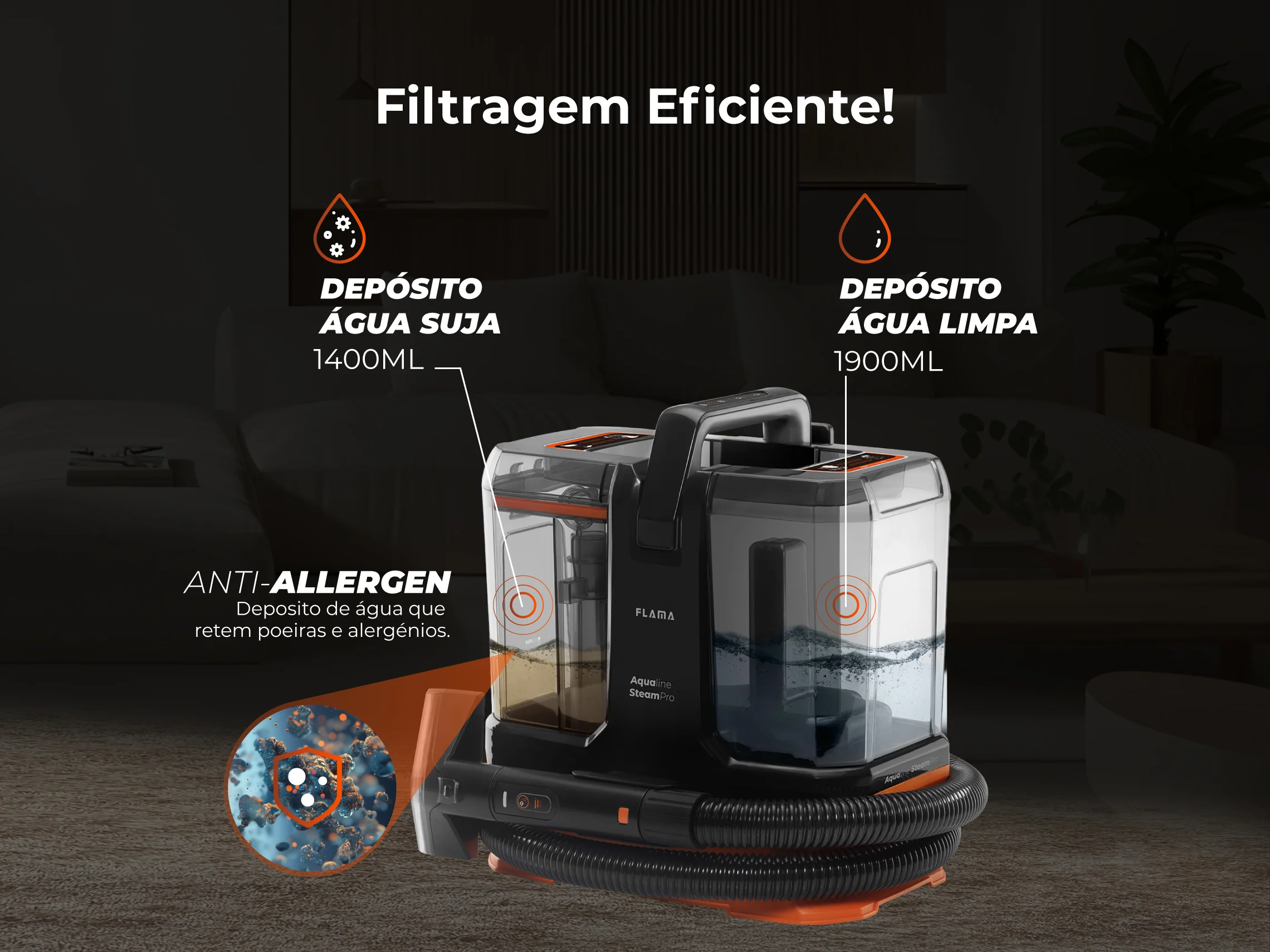 Máquina de Limpeza Aqualine SteamPro 1696FL - Image 5