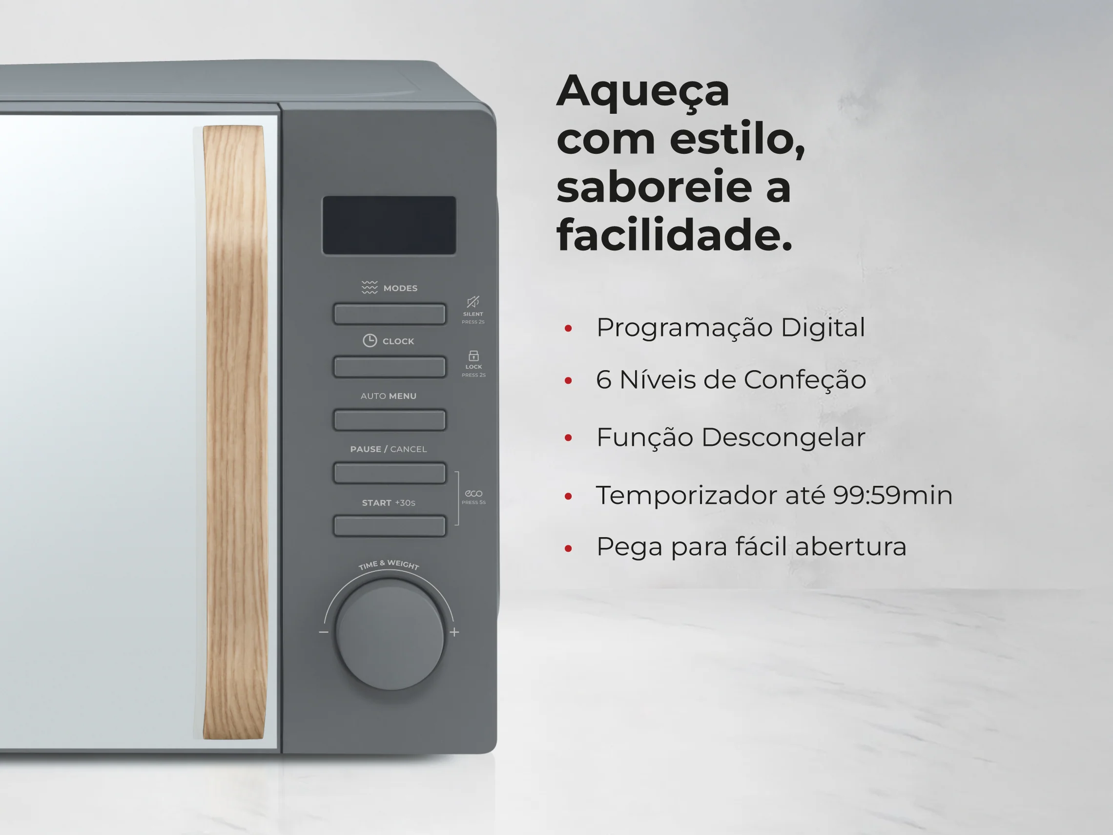 Micro-ondas 20L Digital Cinza 1842FL - Image 4
