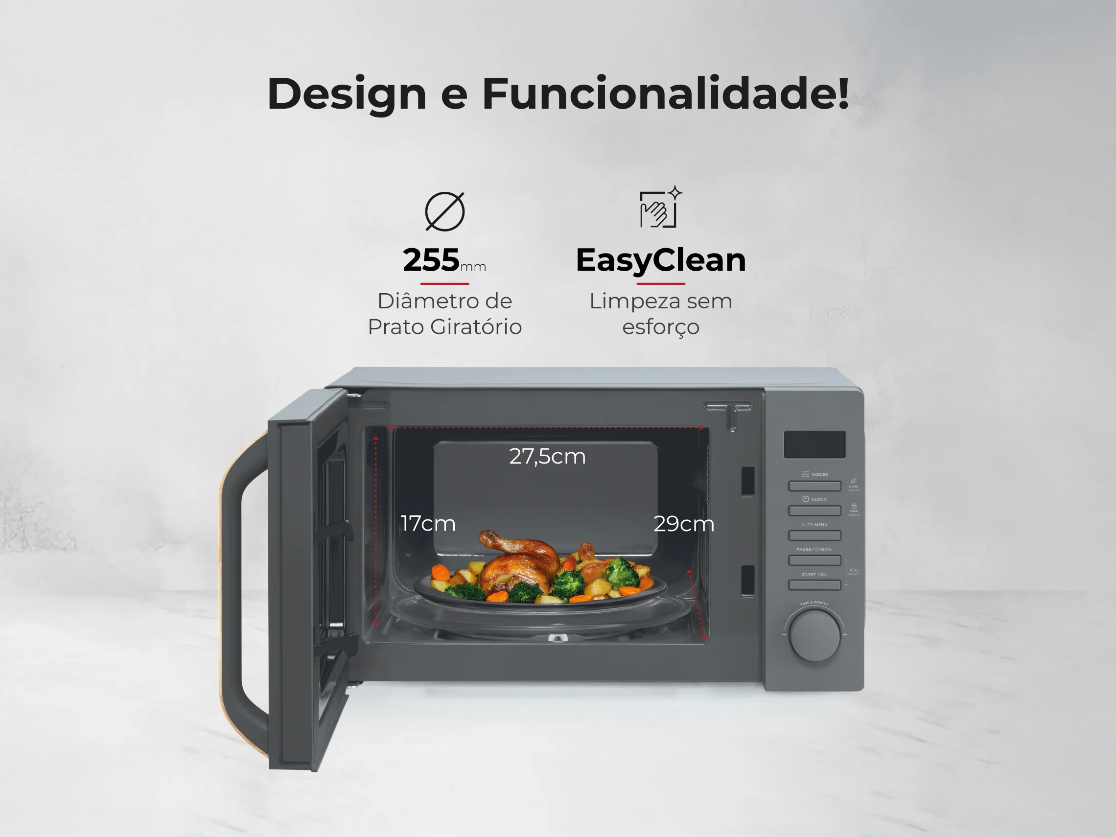 Micro-ondas 20L Digital Cinza 1842FL - Image 6
