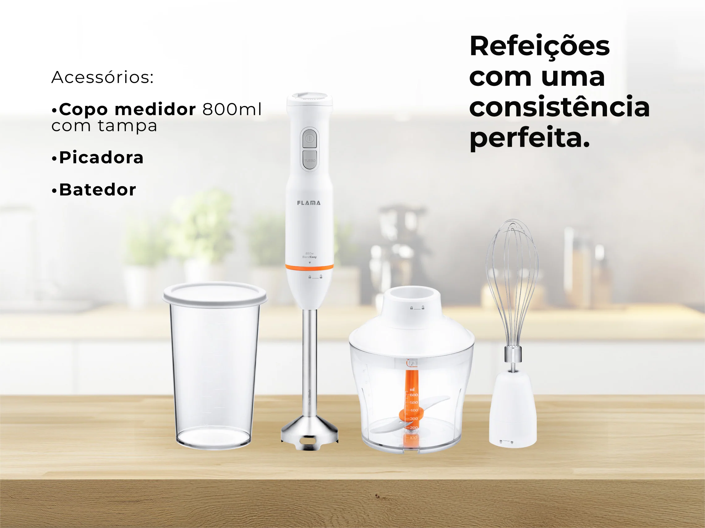 Varinha Mágica BlendEasy QuadBlade C/ Acessórios 850W 2052FL - Image 4