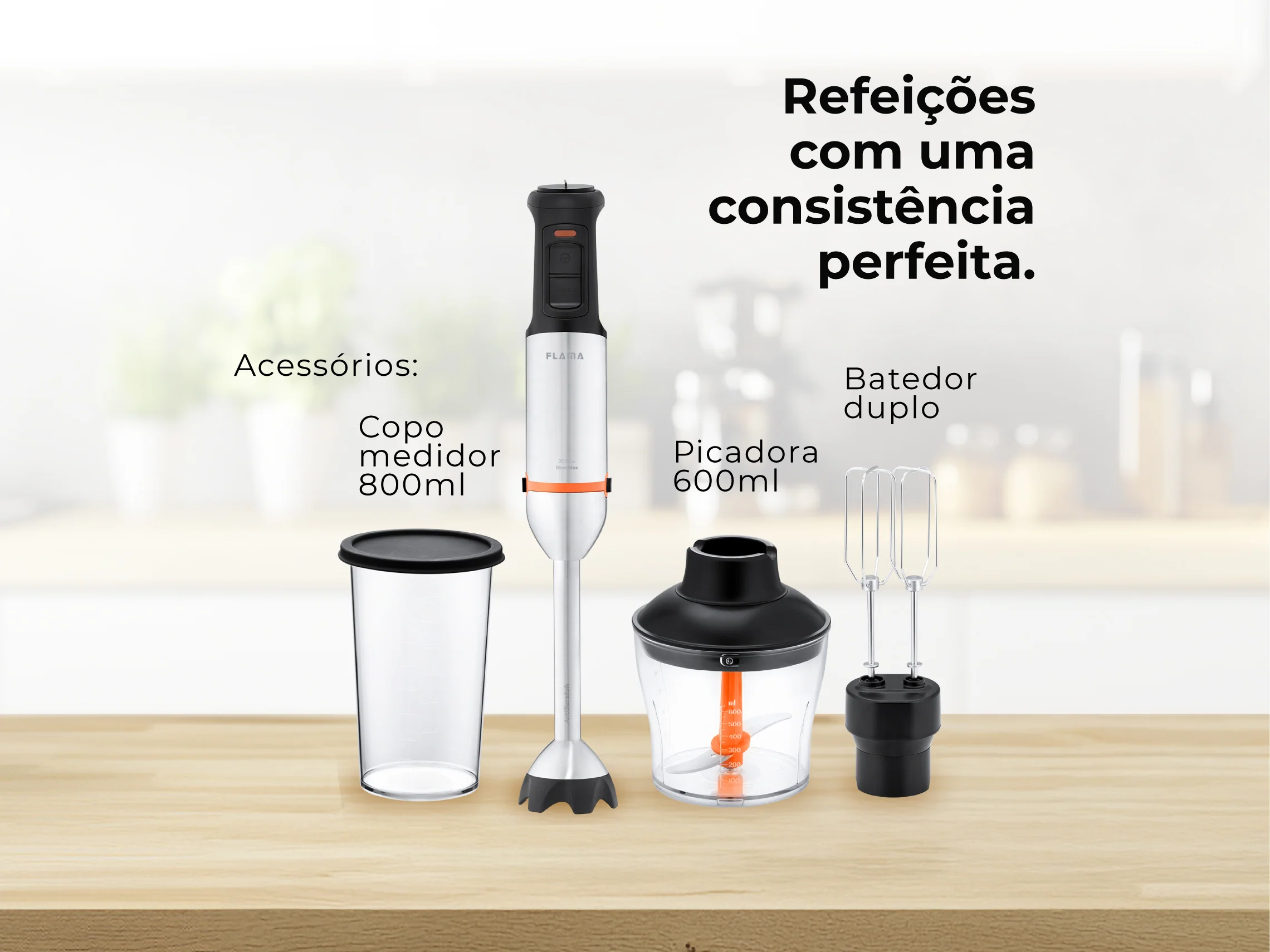 Varinha Mágica BlendMax HexaBlade AntiScratch C/ Acessórios 2000W 2056FL - Image 4