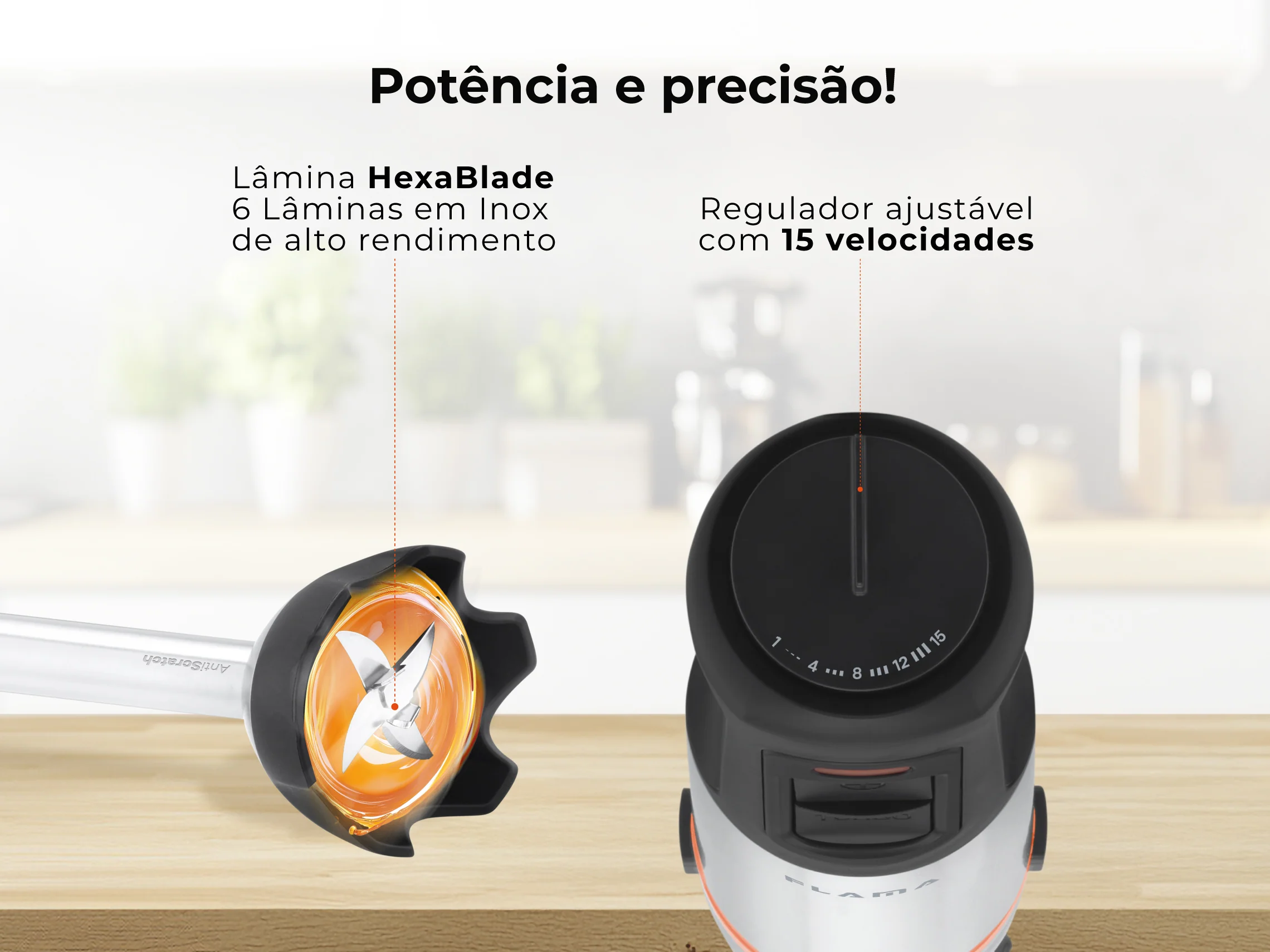 Varinha Mágica BlendMax HexaBlade AntiScratch C/ Acessórios 2000W 2056FL - Image 8