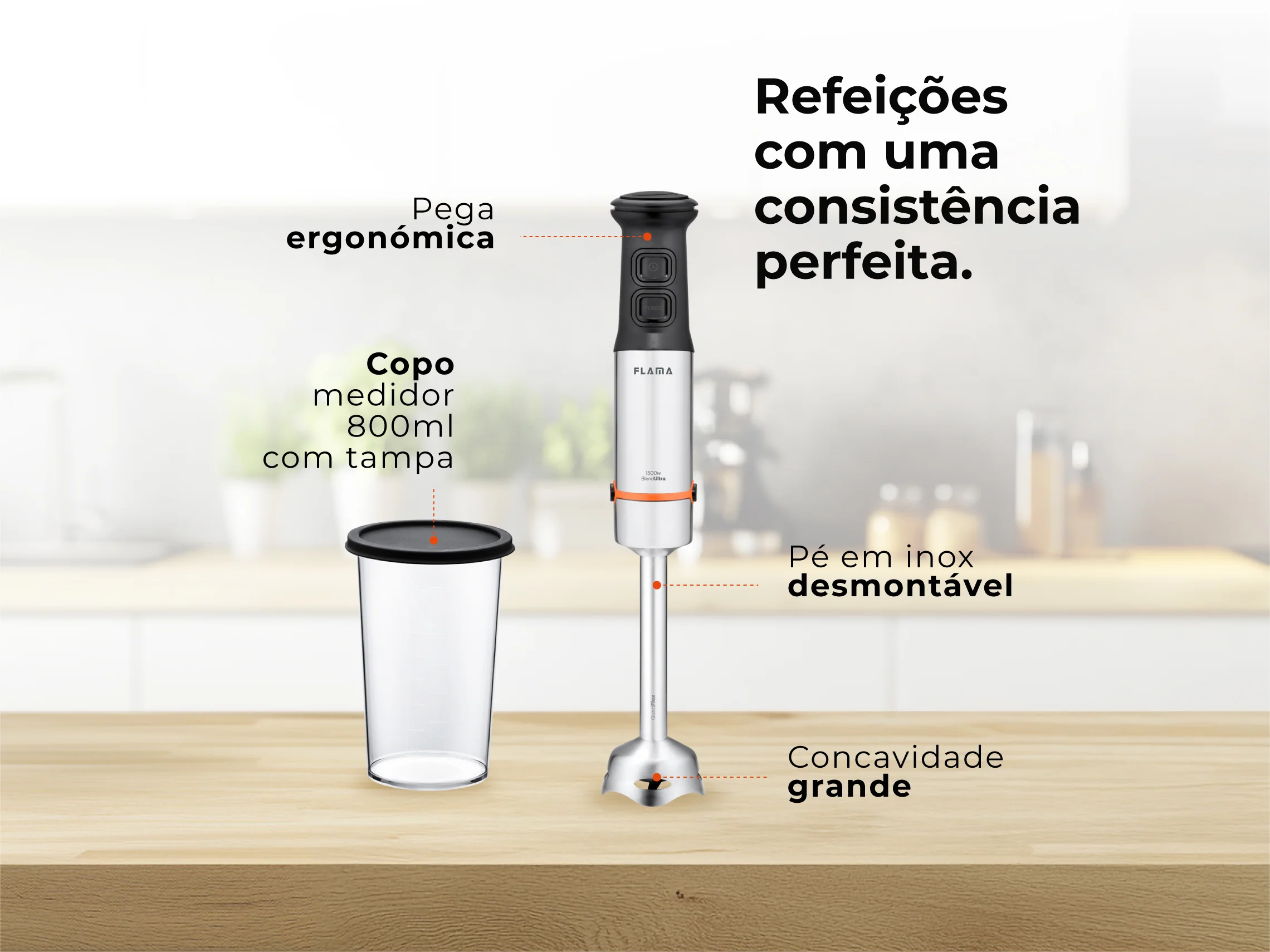 Varinha Mágica BlendUltra QuadFlex TitaniumBlade 1500W 2044FL - Image 4